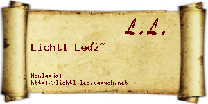 Lichtl Leó névjegykártya